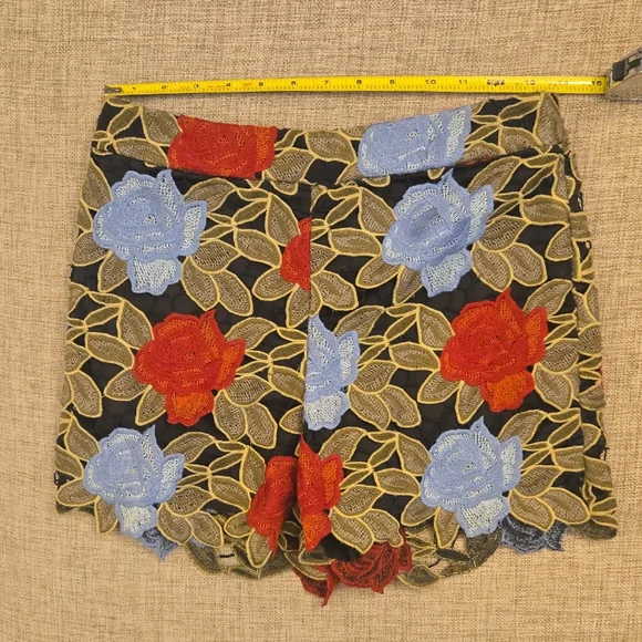 Alice + Olivia High Waist Red and Blue Shorts - Picture 6 of 8